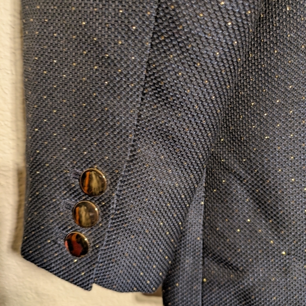 a New Day Size 14 Stylish Navy Blazer with Gold Dots - Picture 12 of 12